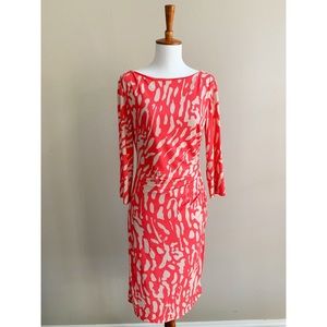 Side gathered long sleeve dress